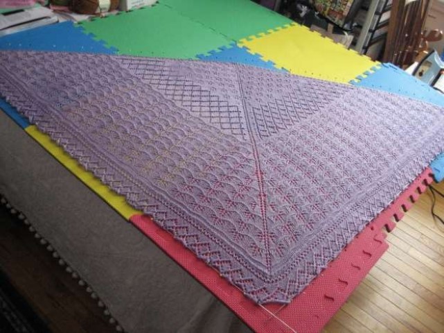 Photo of Sampler Knitted Lace Shawl.